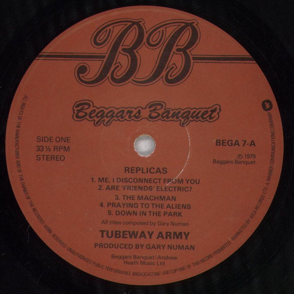 Tubeway Army Replicas - Complete - EX UK vinyl LP album (LP record) TUBLPRE836045