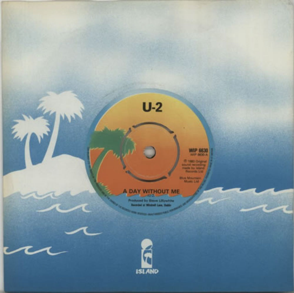 U2 A Day Without Me - 4 Prong UK 7" vinyl single (7 inch record / 45) WIP6630