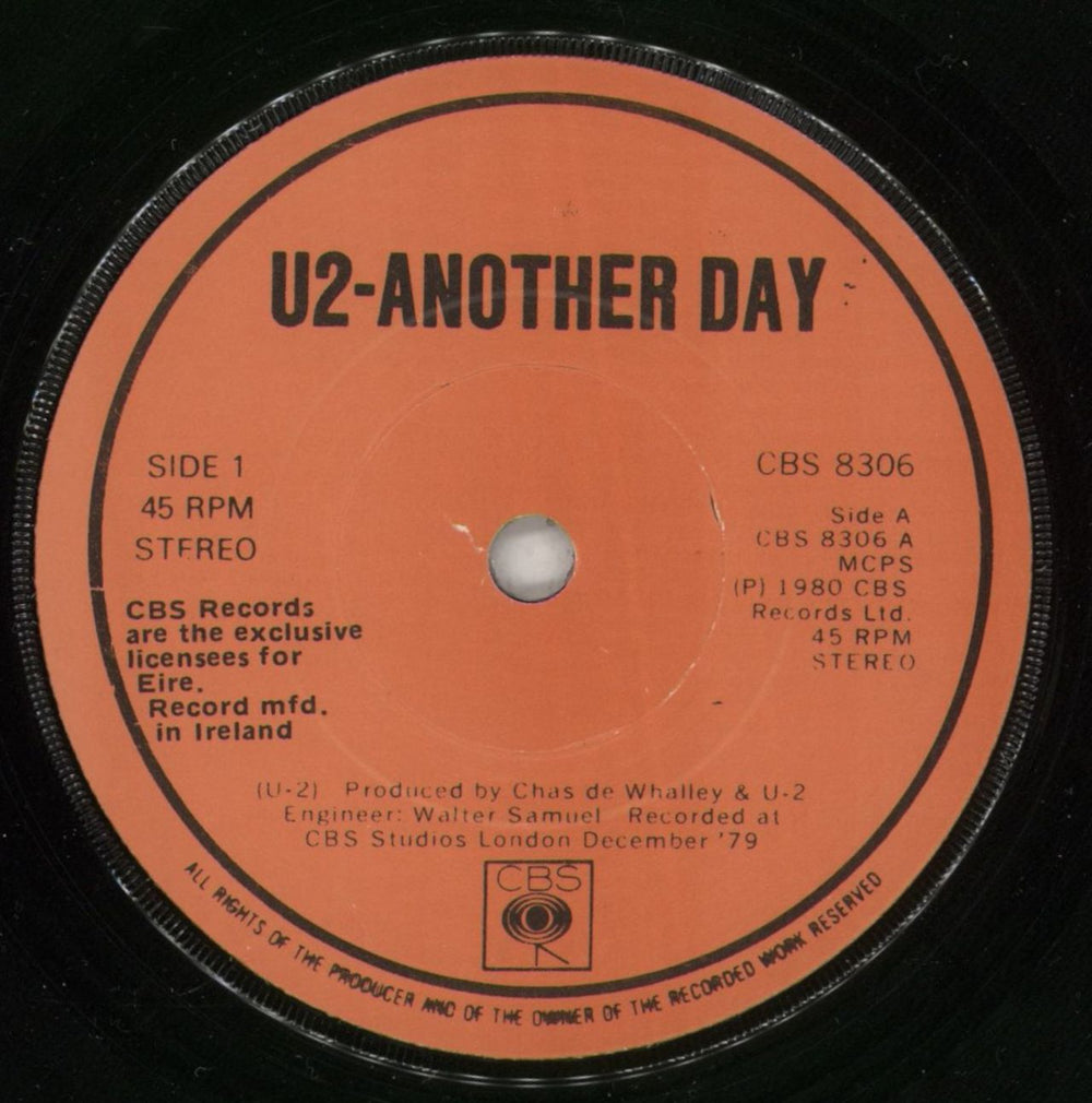U2 Another Day -  Orange Label - 3rd - Grafotone Sleeve Irish 7" vinyl single (7 inch record / 45) U-207AN864180