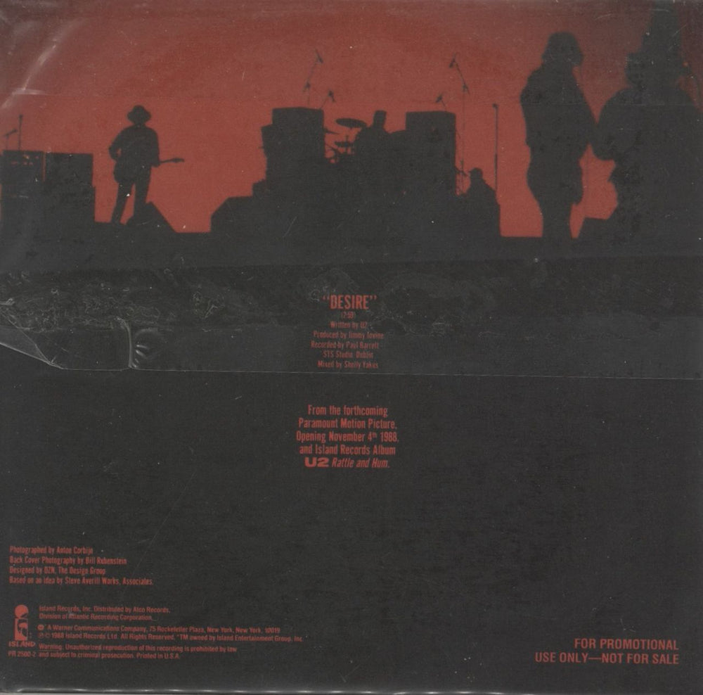 U2 Desire US Promo CD single (CD5 / 5")