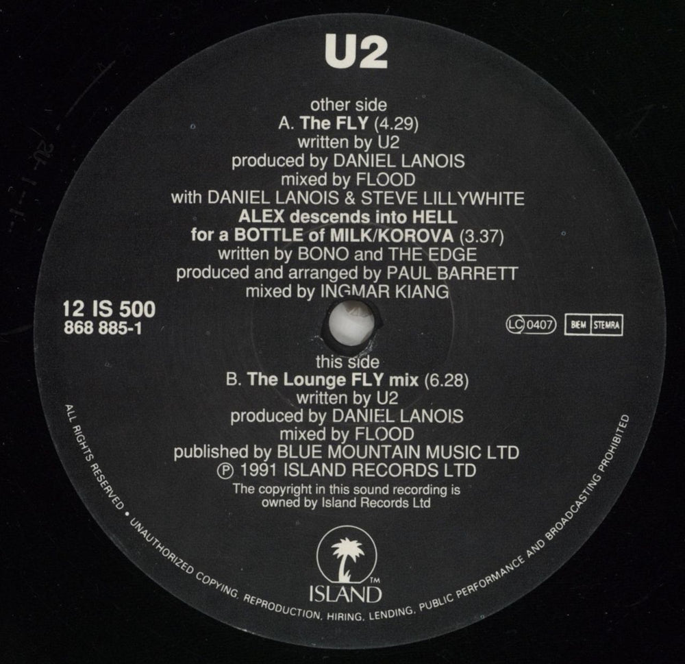 U2 The Fly UK 12" vinyl single (12 inch record / Maxi-single) U-212TH21659