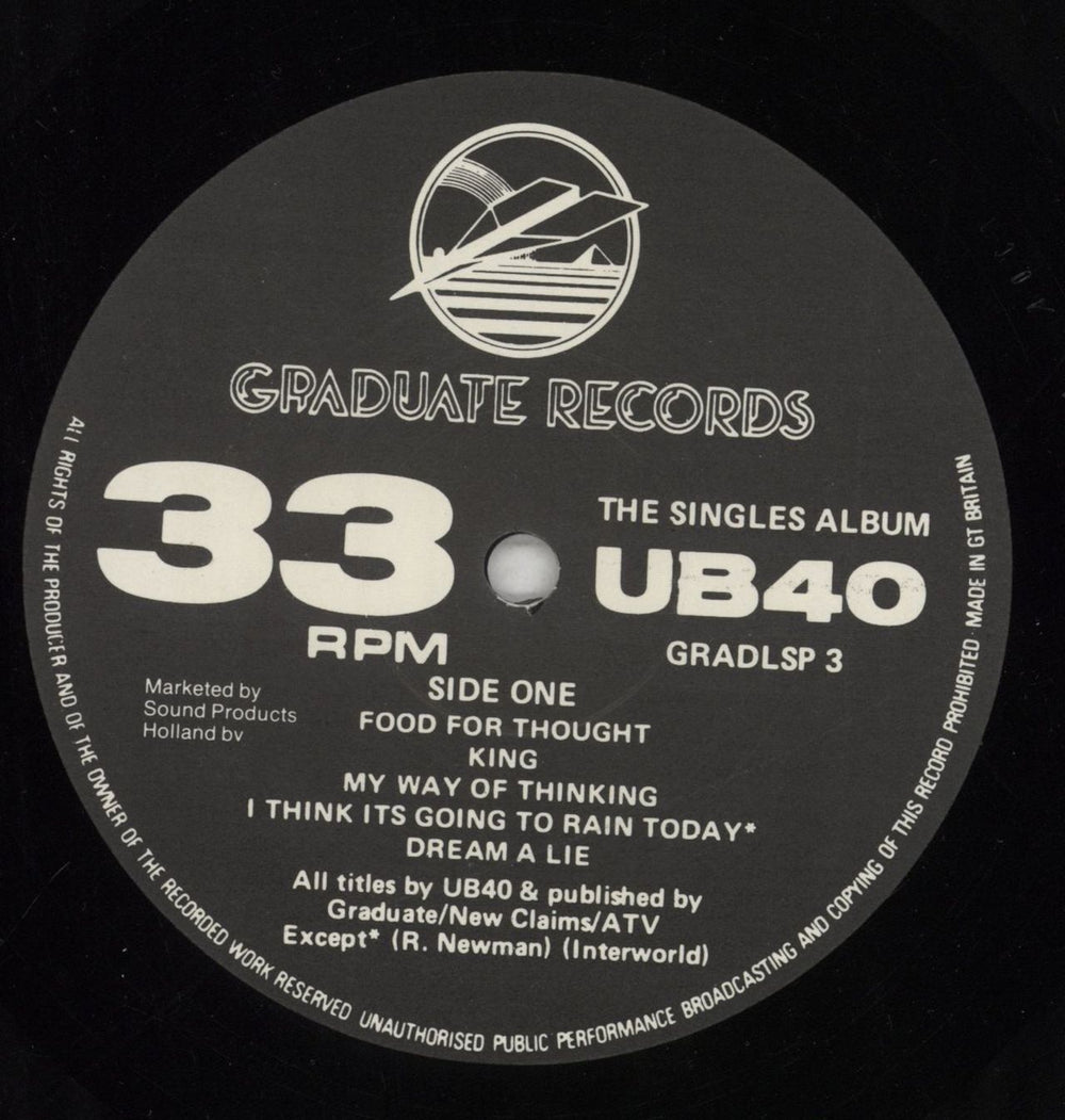 UB40 The Singles Album UK vinyl LP album (LP record) UB4LPTH762746