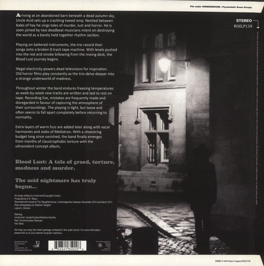 Uncle Acid & The Deadbeats Blood Lust - Gold Vinyl UK vinyl LP album (LP record) 803341359208