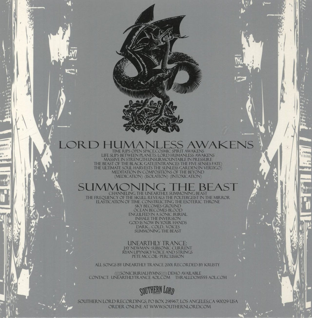 Unearthly Trance Lord Humanless Awakens US 7" vinyl single (7 inch record / 45)