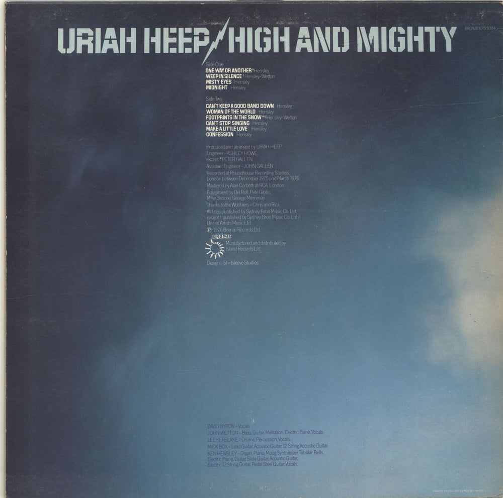 Uriah Heep High And Mighty - EX UK vinyl LP album (LP record)