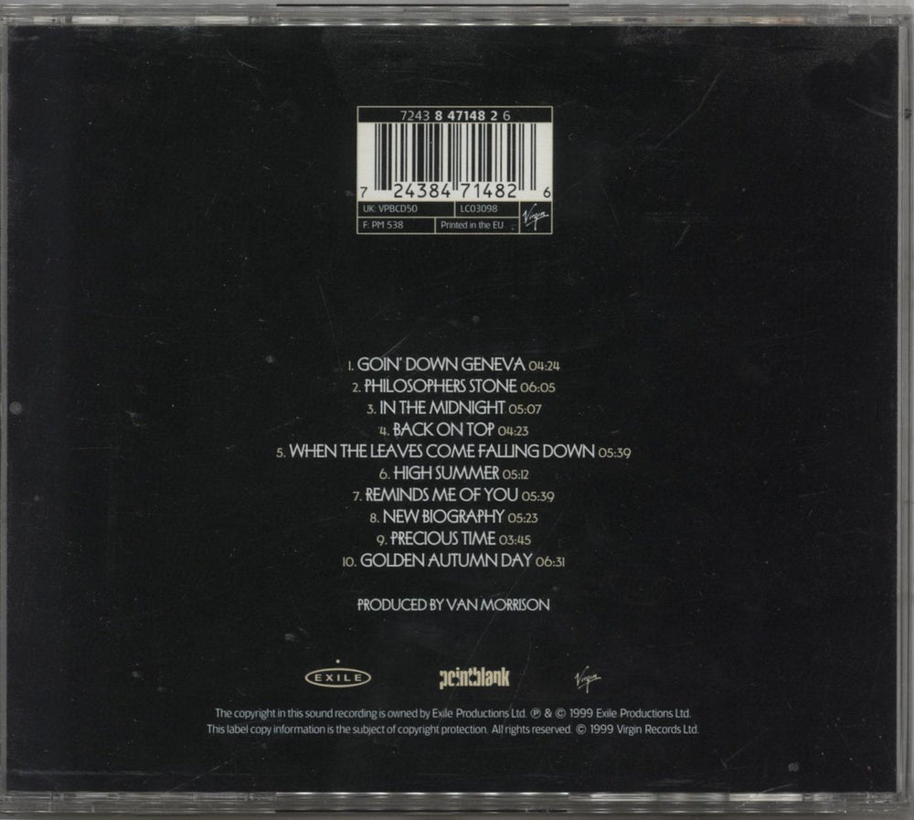 Van Morrison Back On Top UK CD album (CDLP) 724384714826