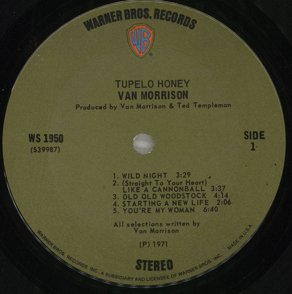 Van Morrison Tupelo Honey - 1st US vinyl LP album (LP record) VMOLPTU718893