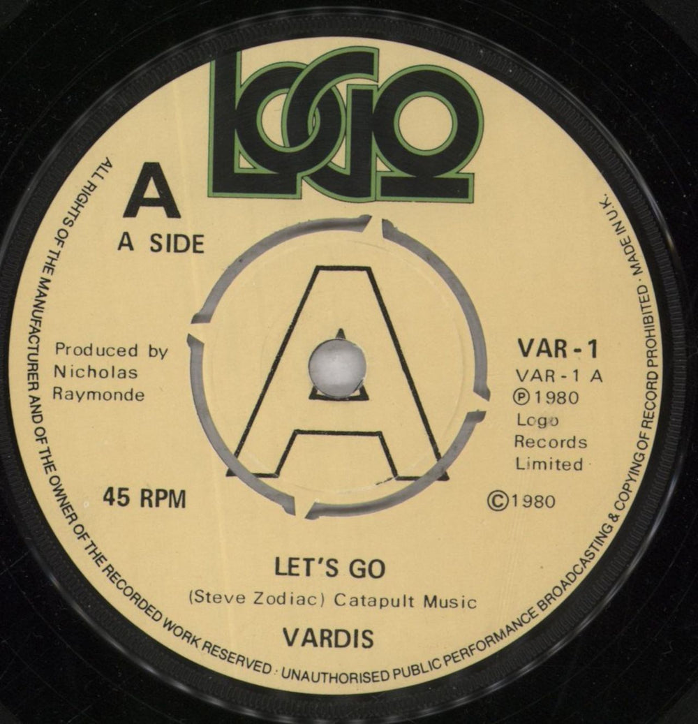 Vardis Let's Go + Free Single UK 7" vinyl single (7 inch record / 45) VRD07LE845541