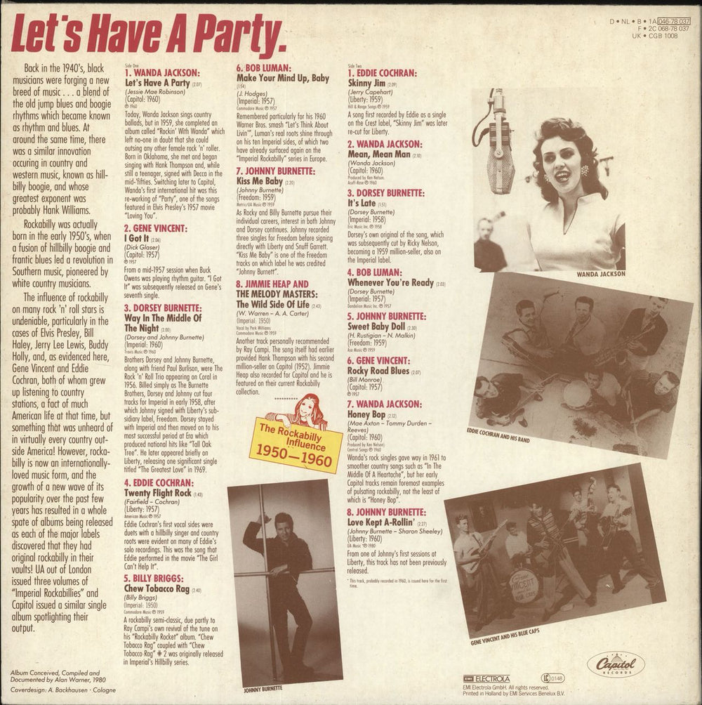 Various-50s/Rock & Roll/Rockabilly Let's Have A Party: The Rockabilly Influence 1950-1960 Dutch vinyl LP album (LP record)