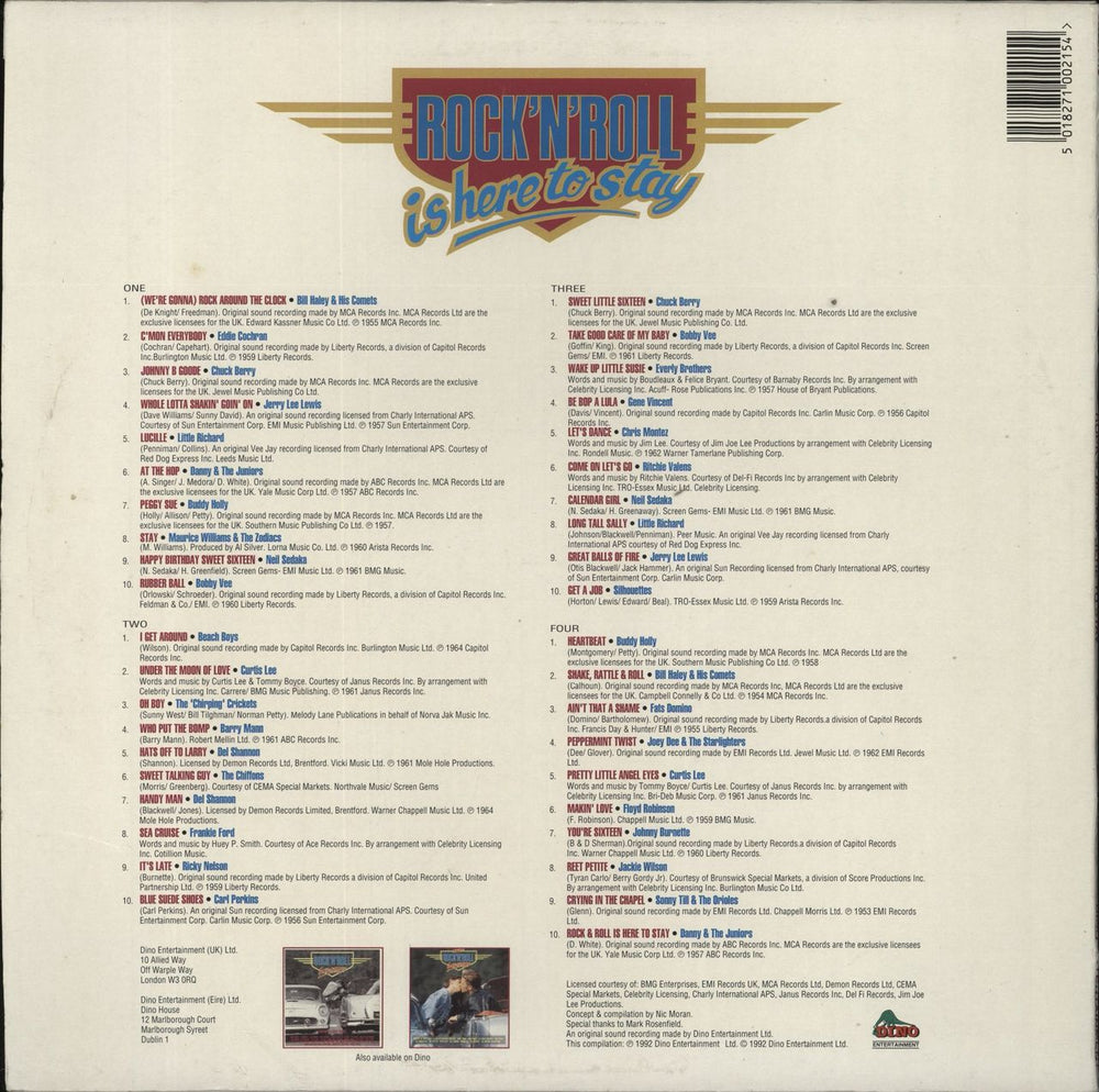 Various-50s/Rock & Roll/Rockabilly Rock'N'Roll Is Here To Stay UK 2-LP vinyl record set (Double LP Album) 5018271002154