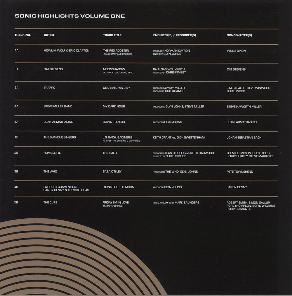 Various Artists Sonic Highlights Volume One: From The Olympic Sound Studios 1966-2009- 180g - Numbered UK vinyl LP album (LP record) 2025