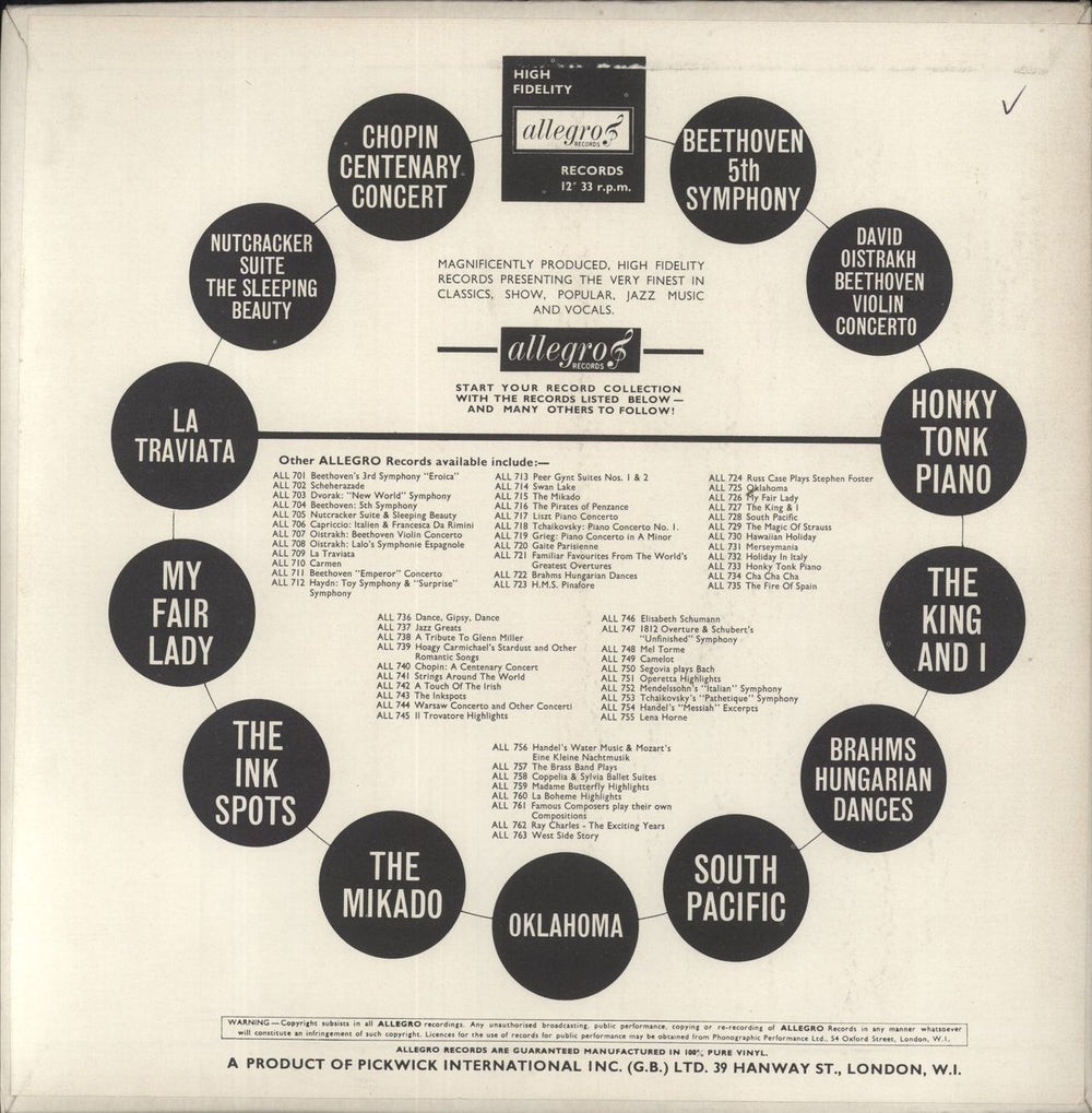 Various-Classical & Orchestral Songs Of Felix Mendelssohn Robert Franz And Hugo Wolf UK vinyl LP album (LP record)