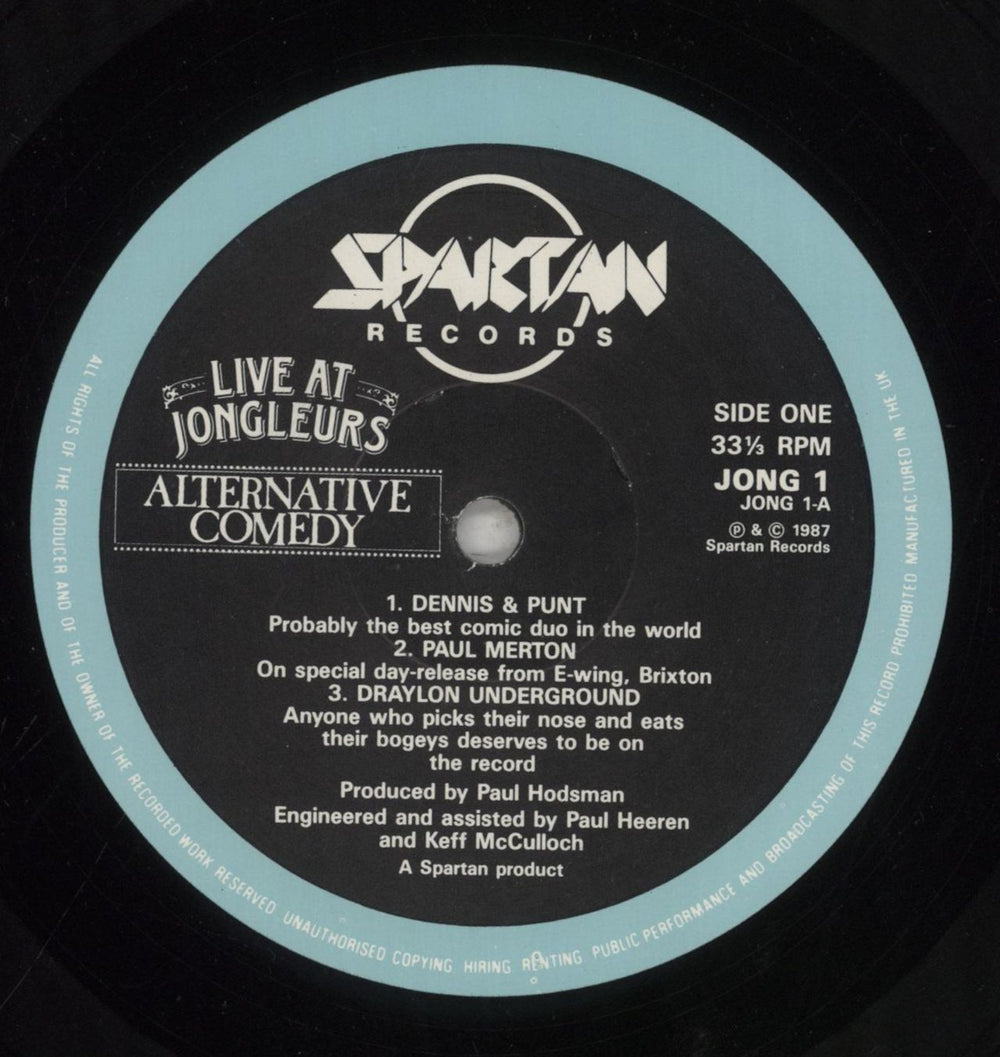Various-Comedy Live At Jongleurs (Alternative Comedy) UK vinyl LP album (LP record) V/CLPLI855284