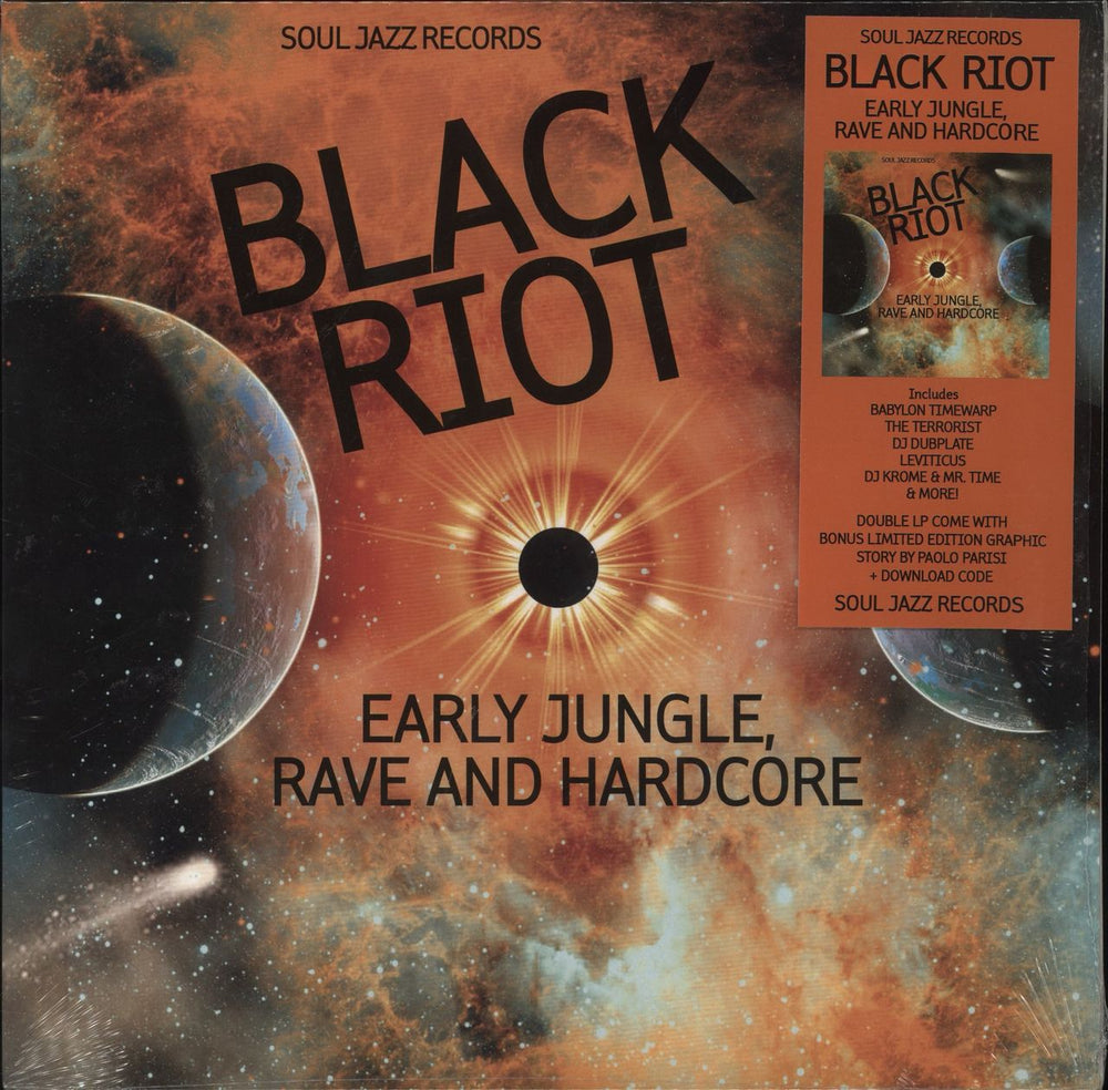 Various-Drum & Bass Jungle Black Riot - Early Jungle, Rave And Hardcore UK 2-LP vinyl record set (Double LP Album) SJRLP452