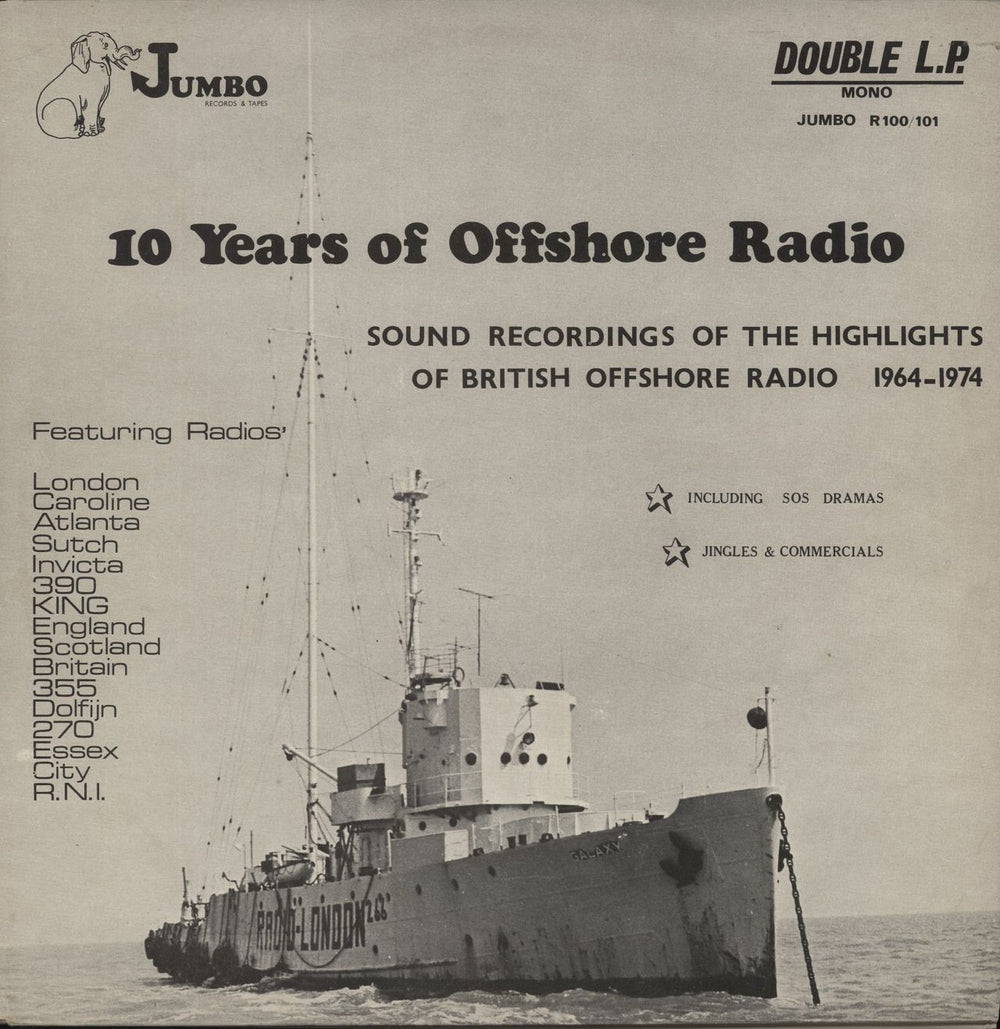 Various-Film, Radio, Theatre & TV 10 Years Of Offshore Radio UK 2-LP vinyl record set (Double LP Album) R100/101