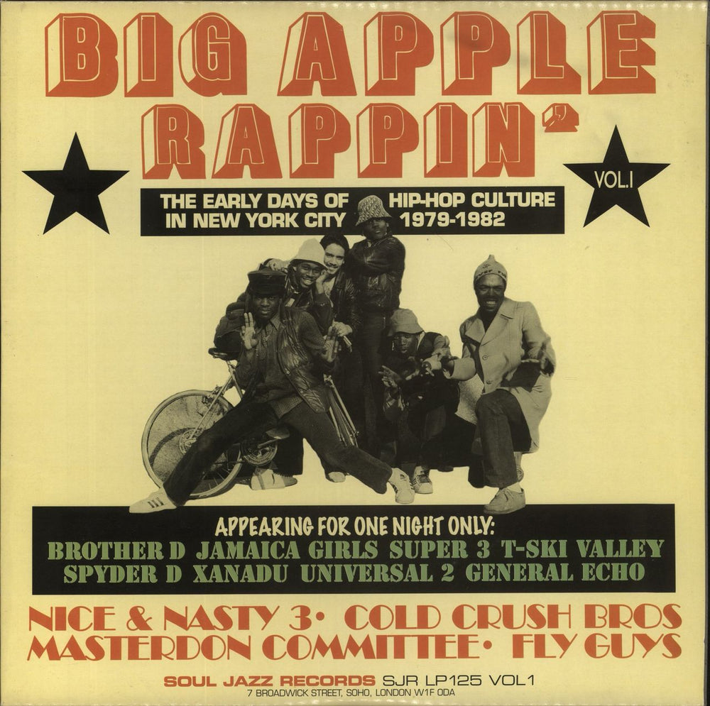 Various-Hip Hop & Rap Big Apple Rappin' Vol.1 UK 2-LP vinyl record set (Double LP Album) SJRLP125VOL1