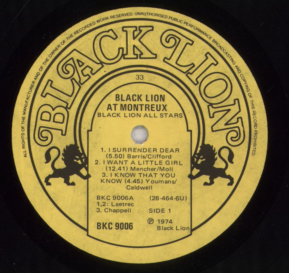 Various-Jazz Black Lion At Montreux South African vinyl LP album (LP record) V-JLPBL839325