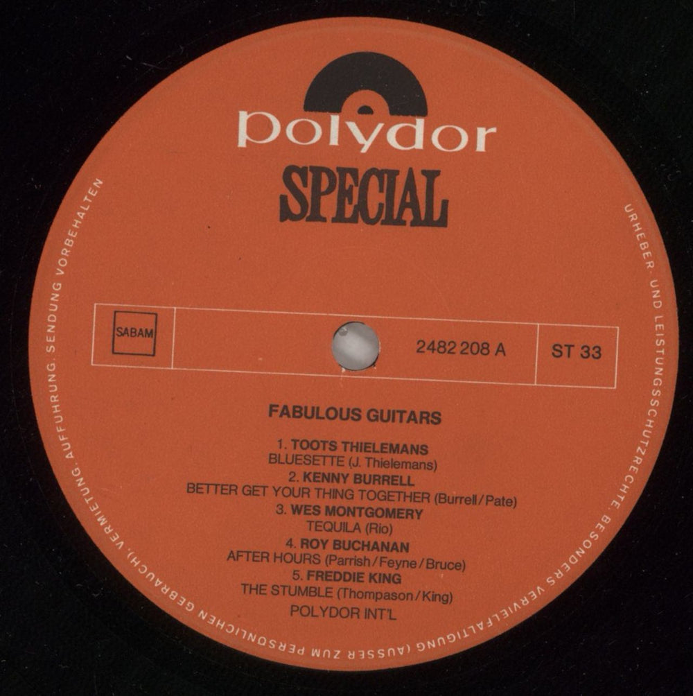 Various-Jazz Fabulous Guitars Belgian vinyl LP album (LP record) V-JLPFA875050