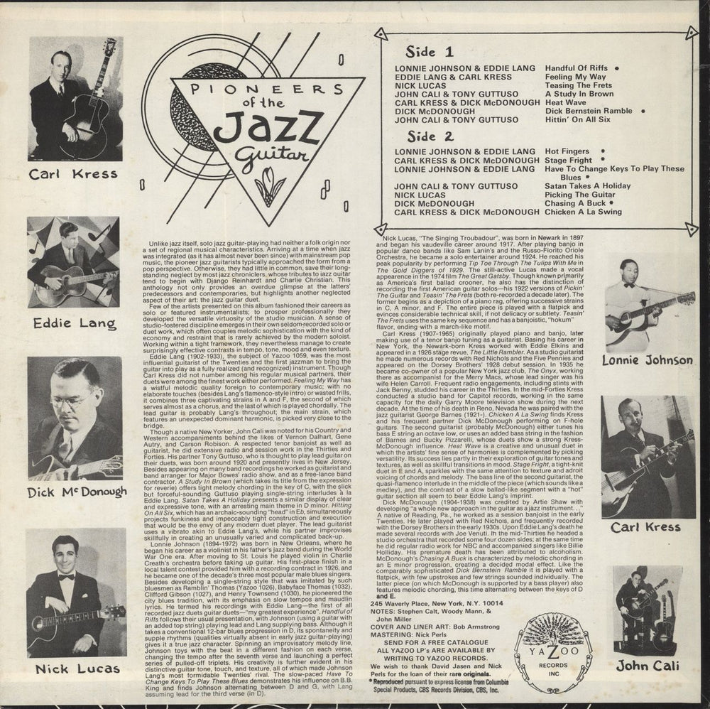 Various-Jazz Pioneers Of The Jazz Guitar US vinyl LP album (LP record)