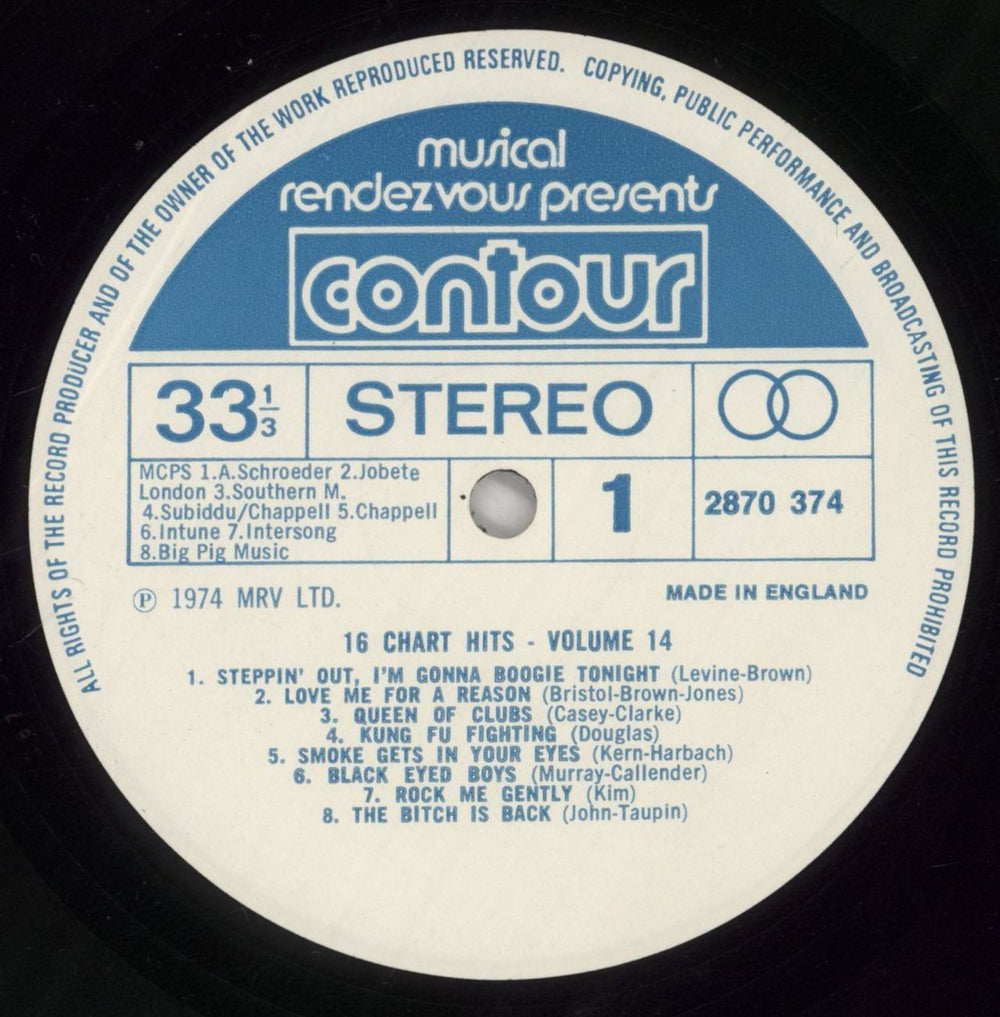 Various-Pop 16 Chart Hits Volume 14 UK vinyl LP album (LP record) 7VALPCH765553