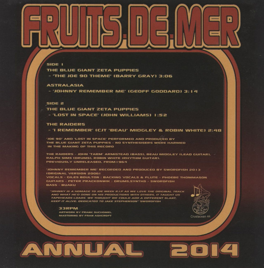 Various-Prog & Psych Fruits De Mer Annual 2014 UK 7" vinyl single (7 inch record / 45)