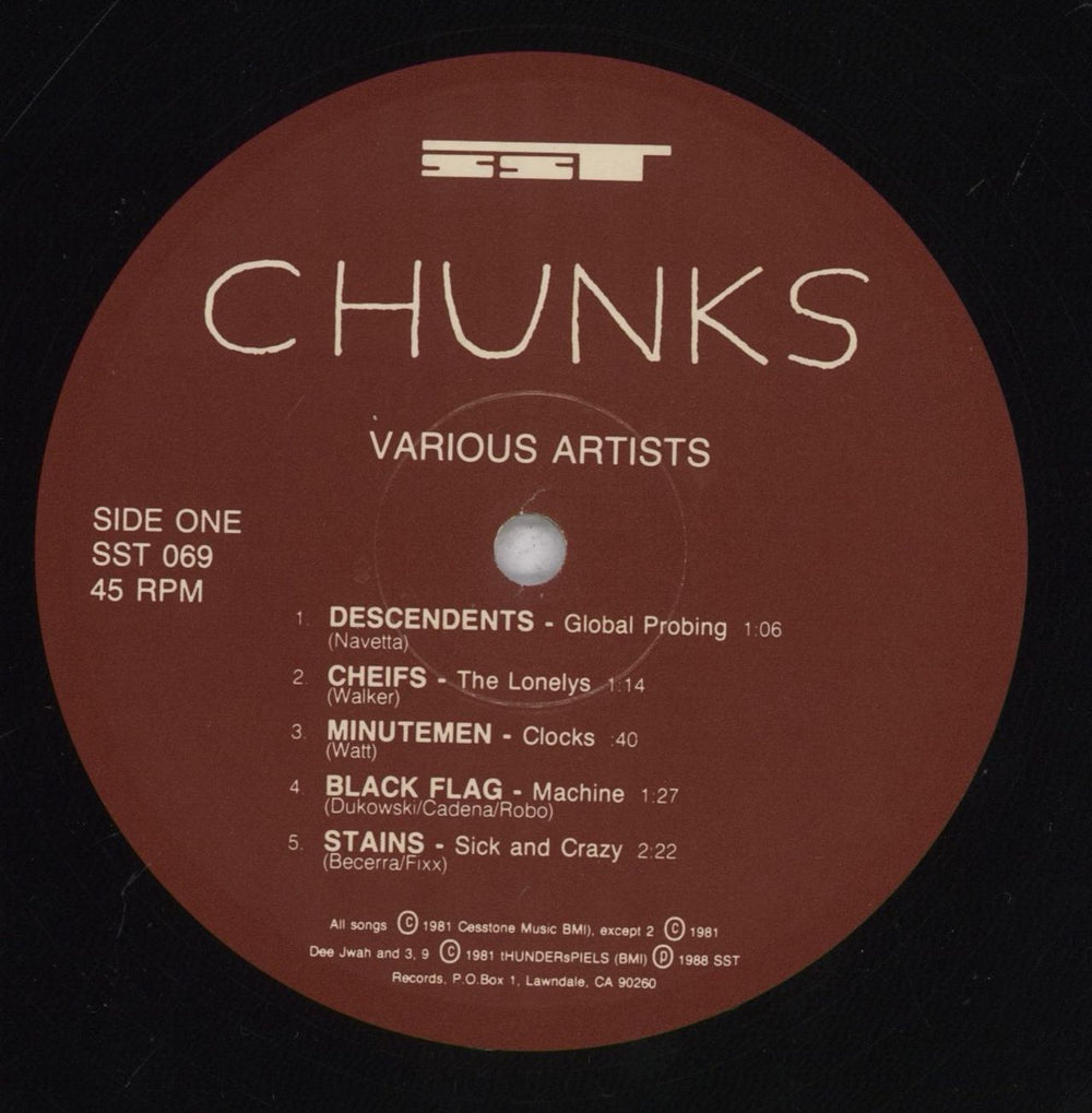 Various-Punk & New Wave Chunks US 12" vinyl single (12 inch record / Maxi-single) PVA12CH834678