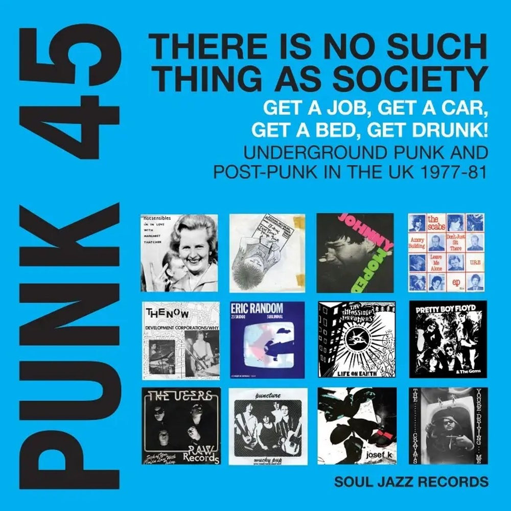 Various-Punk & New Wave PUNK 45: There Is No Such Thing As Society - Blue Vinyl - Sealed UK 2-LP vinyl record set (Double LP Album) PVA2LPU829612