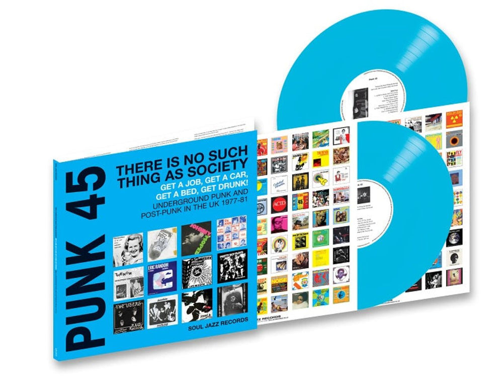 Various-Punk & New Wave PUNK 45: There Is No Such Thing As Society - Blue Vinyl - Sealed UK 2-LP vinyl record set (Double LP Album) SJRLP542C