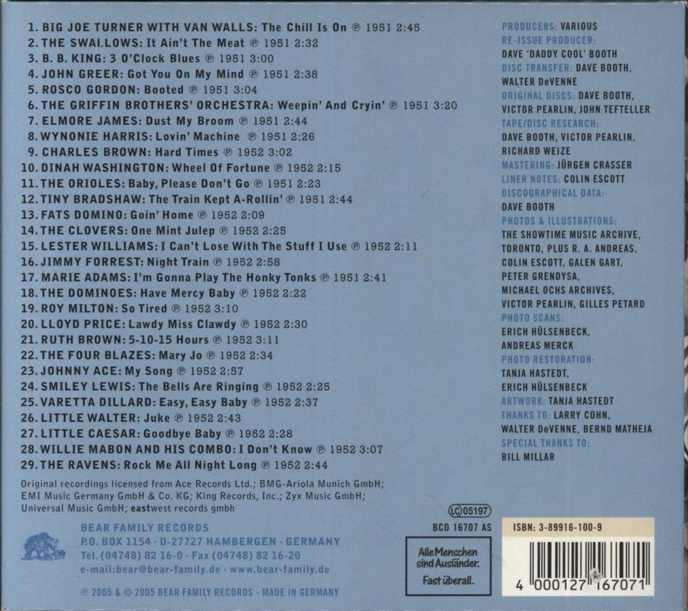 Various-Soul & Funk Blowing The Fuse 1952 - 29 R&B Classics That Rocked The Jukebox In 1952 German CD album (CDLP) 4000127167071