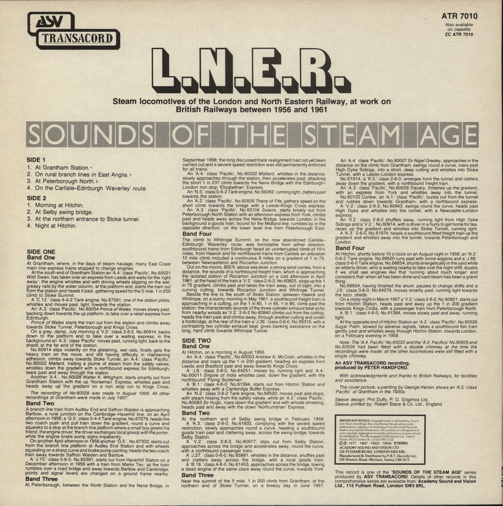 Various-Trains L.N.E.R. UK vinyl LP album (LP record)