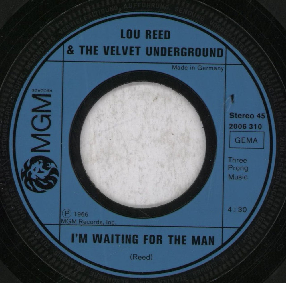 Velvet Underground I'm Waiting For The Man German 7" vinyl single (7 inch record / 45) VUN07IM844758