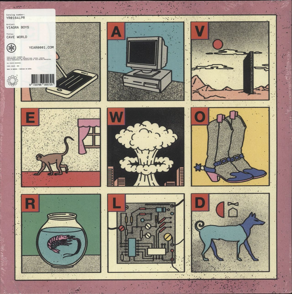 Viagra Boys Cave World - Red Vinyl - Sealed UK vinyl LP album (LP record) YR0164LPR