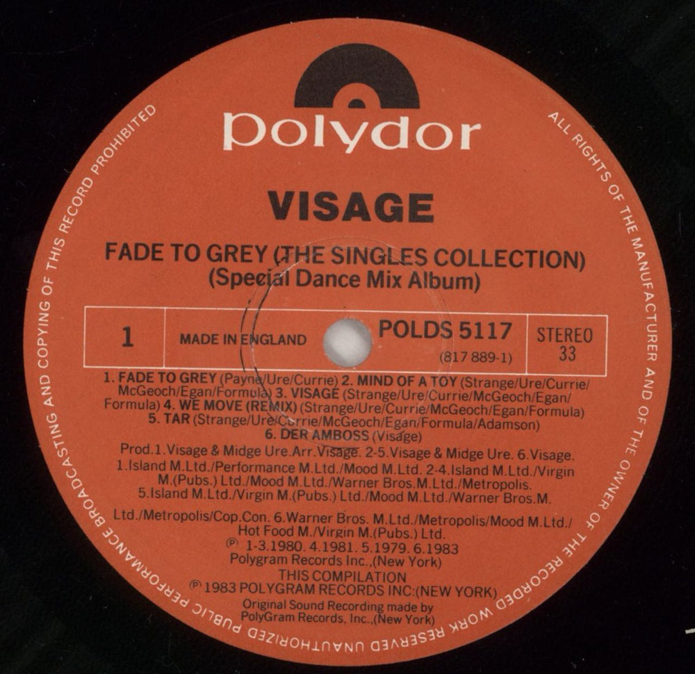 Visage Fade To Grey - Limited Edition Dance Mix Album UK vinyl LP album (LP record) VISLPFA07052