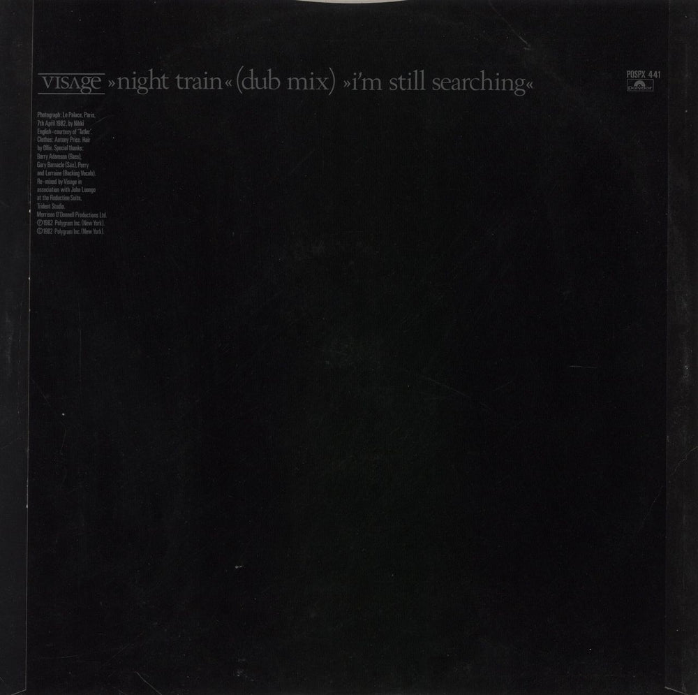 Visage Night Train - EX UK 12" vinyl single (12 inch record / Maxi-single)