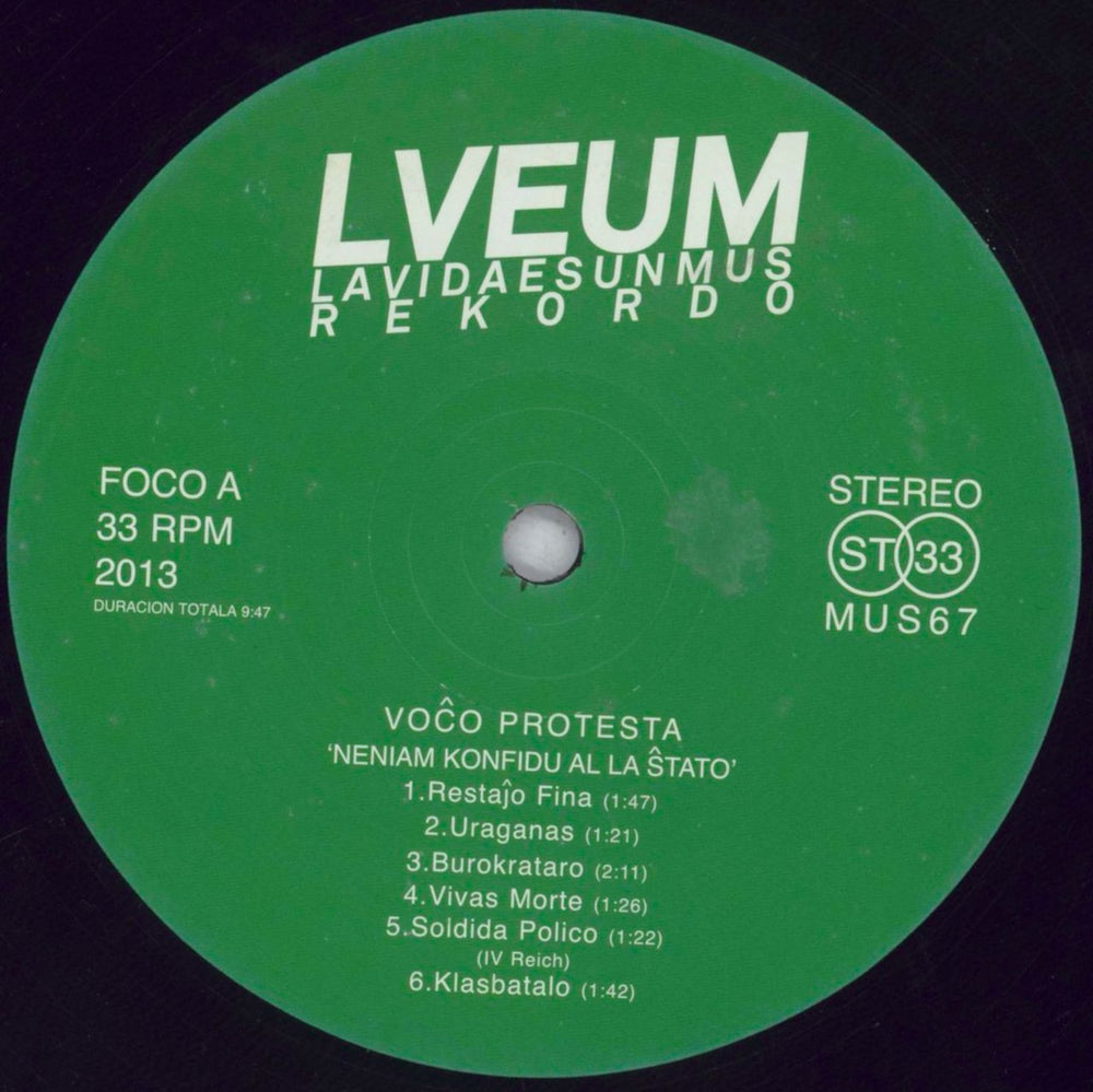 Voco Protesta Vojo Al Libereco UK 12" vinyl single (12 inch record / Maxi-single) 64T12VO837582