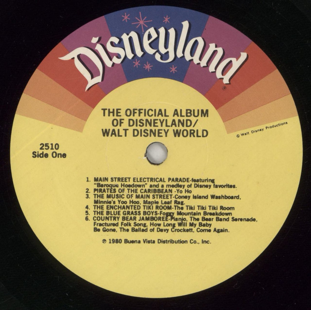 Walt Disney The Official Album Of Disneyland/Walt Disney World US vinyl LP album (LP record) W-DLPTH763143