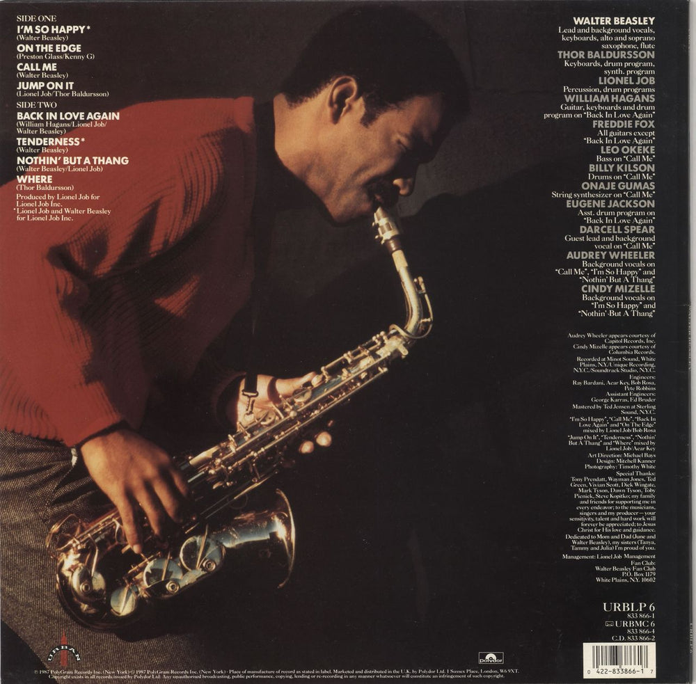 Walter Beasley Walter Beasley UK vinyl LP album (LP record) 042283386617