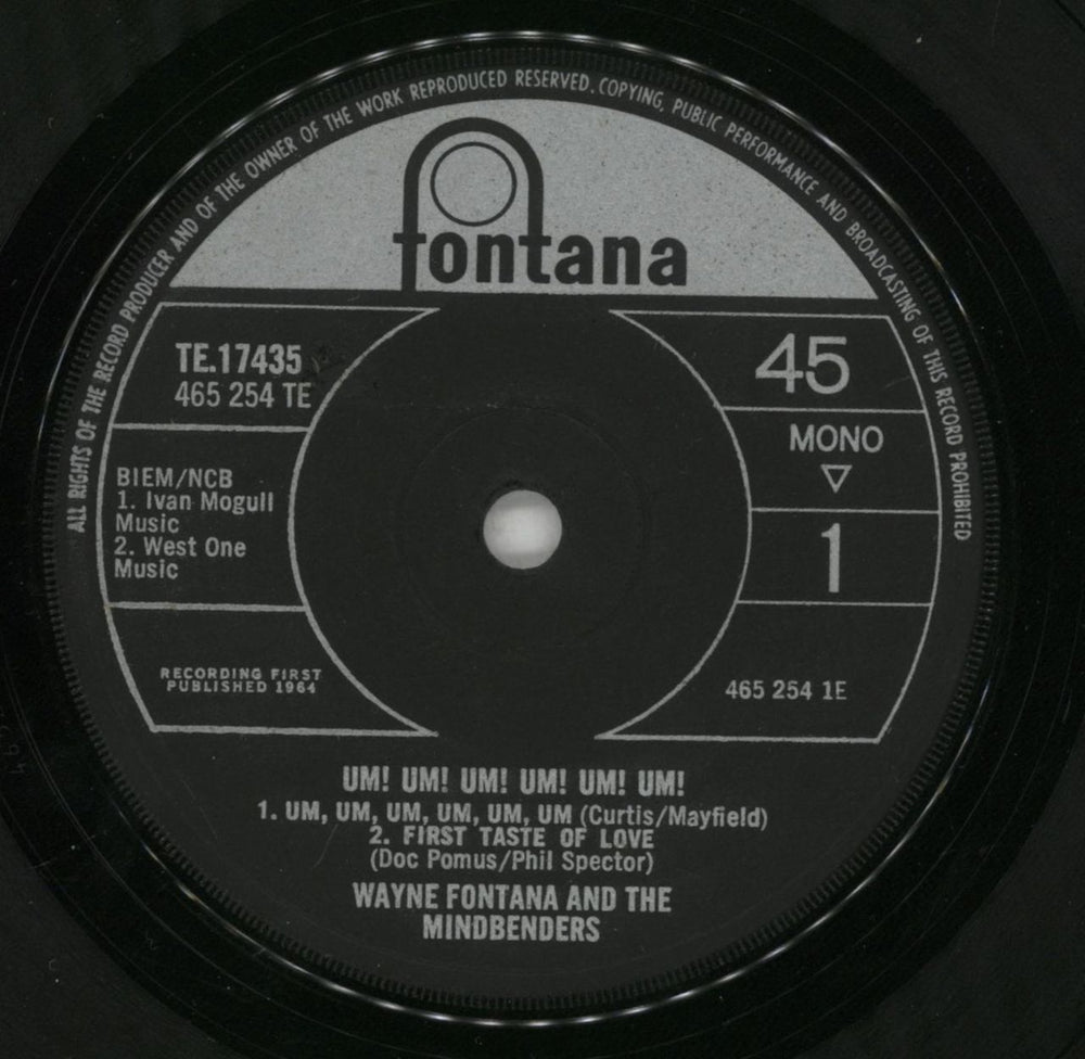 Wayne Fontana And The Mindbenders Um! Um! Um! Um! Um! Um! E.P. UK 7" vinyl single (7 inch record / 45) 17507UM89943