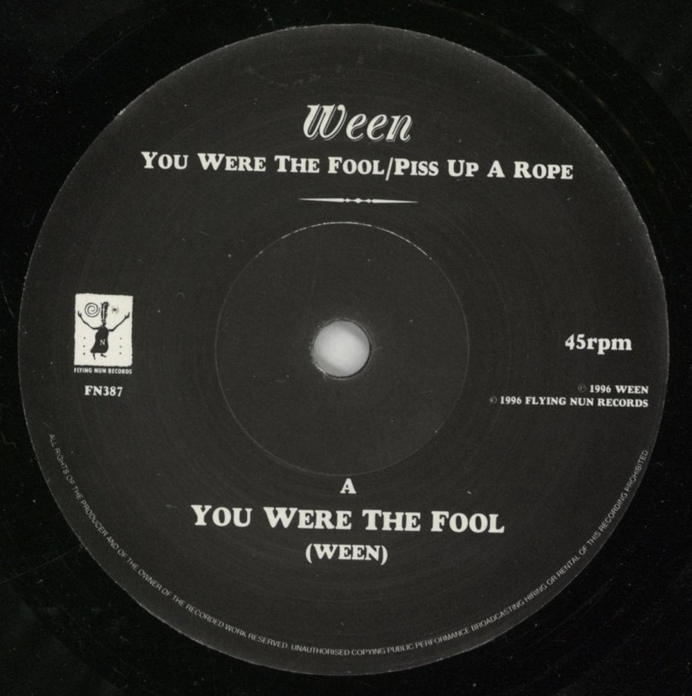 Ween You Were The Fool UK 7" vinyl single (7 inch record / 45) EEN07YO864966
