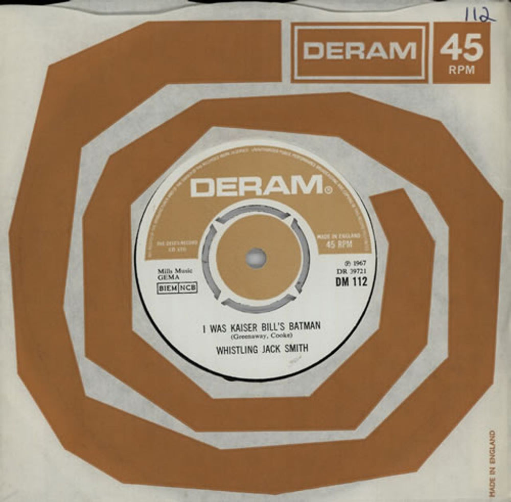 Whistling Jack Smith I Was Kaiser Bill's Batman - 2nd UK 7" vinyl single (7 inch record / 45) DM112