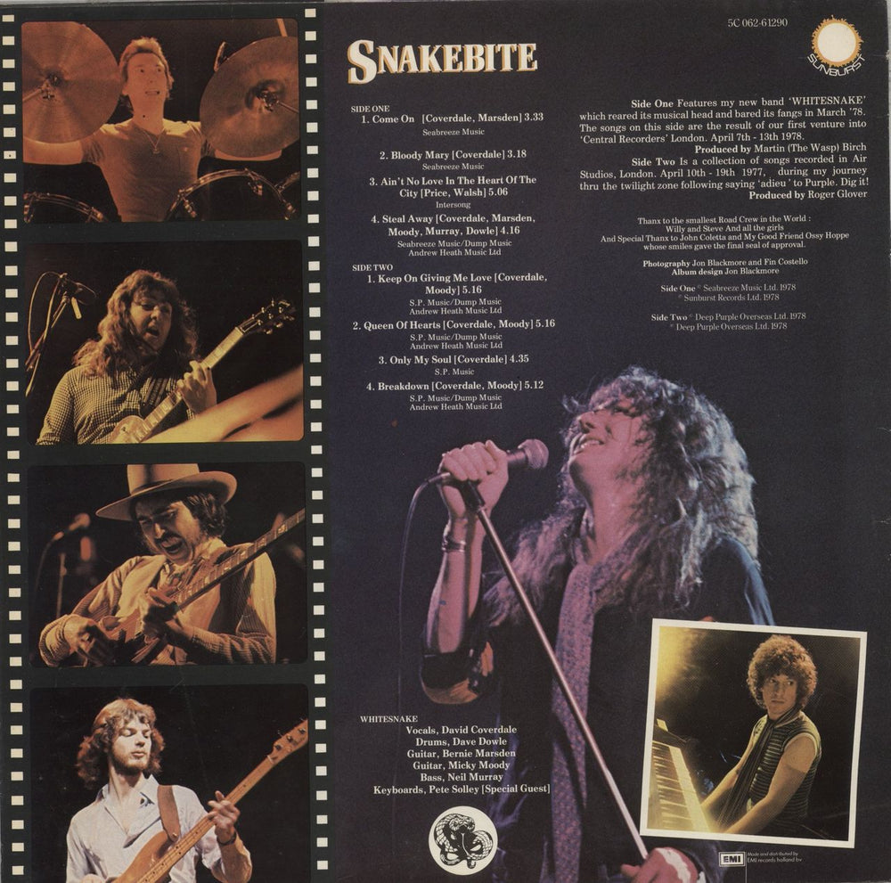 Whitesnake Snakebite Dutch vinyl LP album (LP record)