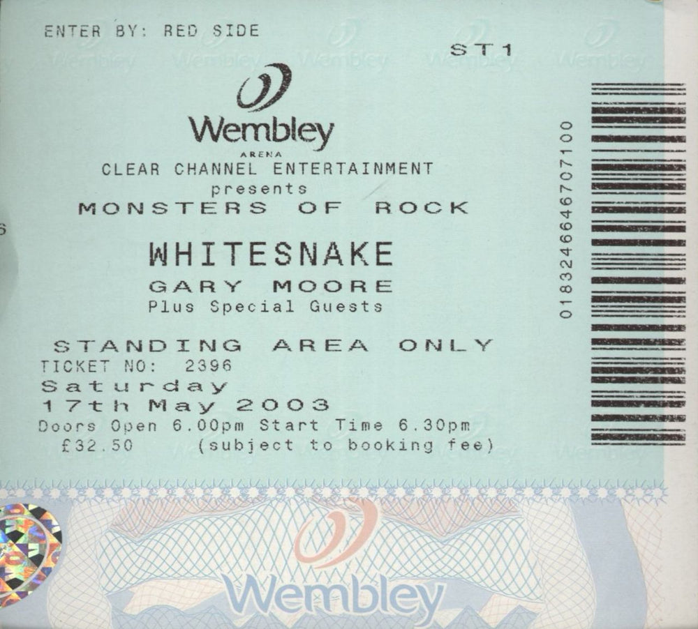 Whitesnake World Tour 2003 + Ticket UK tour programme WHITRWO869619