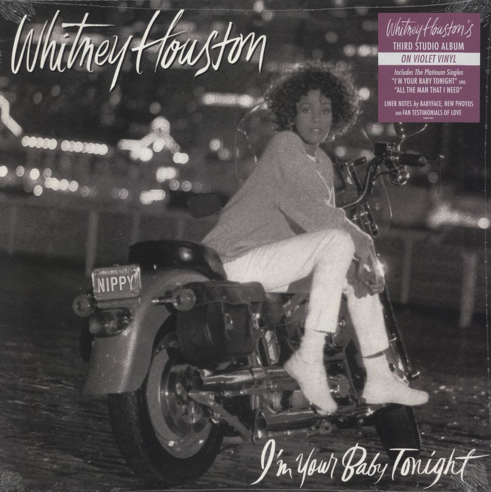 Whitney Houston I'm Your Baby Tonight - Violet Vinyl UK vinyl LP album (LP record) 19658714691