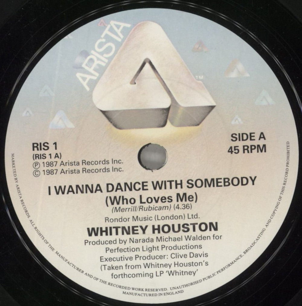 Whitney Houston I Wanna Dance With Somebody (Who Loves Me) UK 7" vinyl single (7 inch record / 45) HOU07IW102514