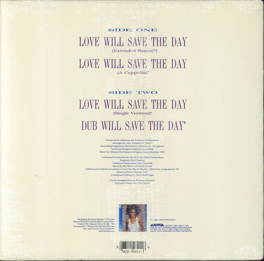 Whitney Houston Love Will Save The Day - Shrink US 12" vinyl single (12 inch record / Maxi-single) 078221972116