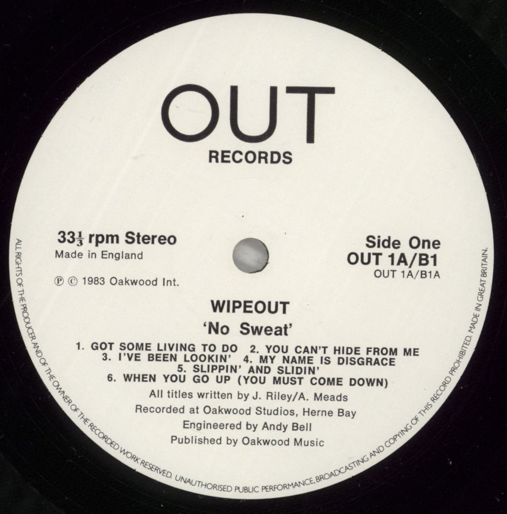 Wipe Out No Sweat UK vinyl LP album (LP record) WLVLPNO877299