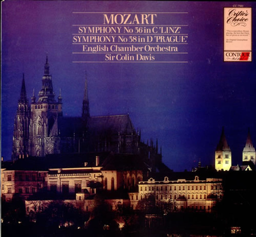 Wolfgang Amadeus Mozart Symphony No. 36 in C 'Linz' / Symphony No. 38 in D 'Prague' UK vinyl LP album (LP record) CC7581