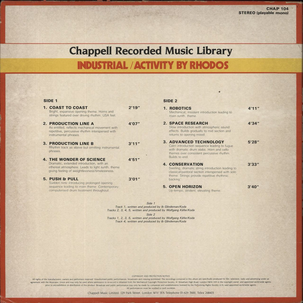 Wolfgang Kafer Industrial + Letter UK vinyl LP album (LP record)