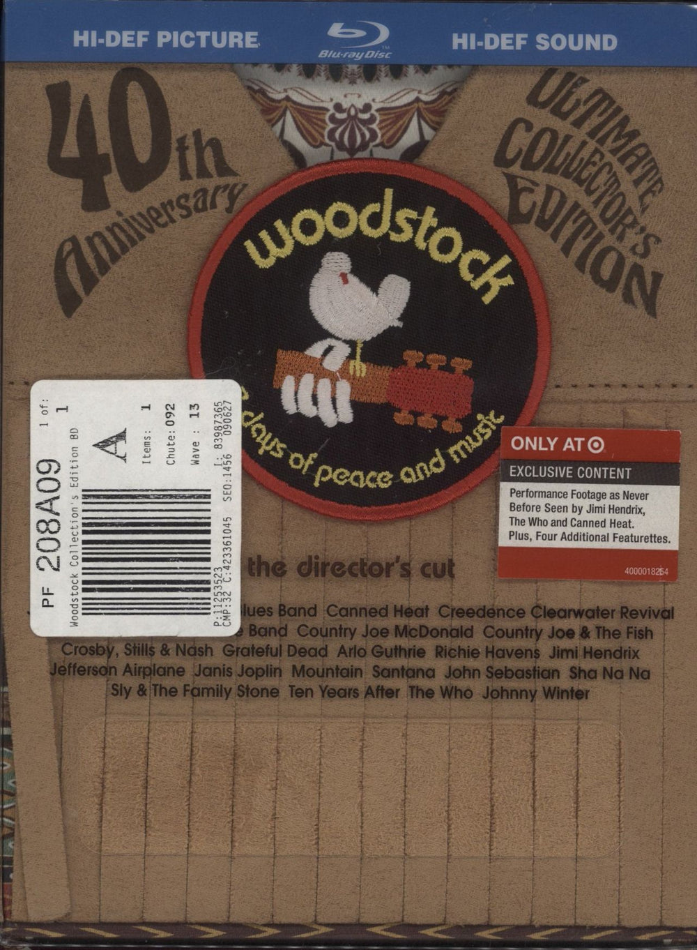 Woodstock Woodstock: 40th Anniversary Ultimate Collector's Edition - Numbered US Blu Ray DVD 4000018186