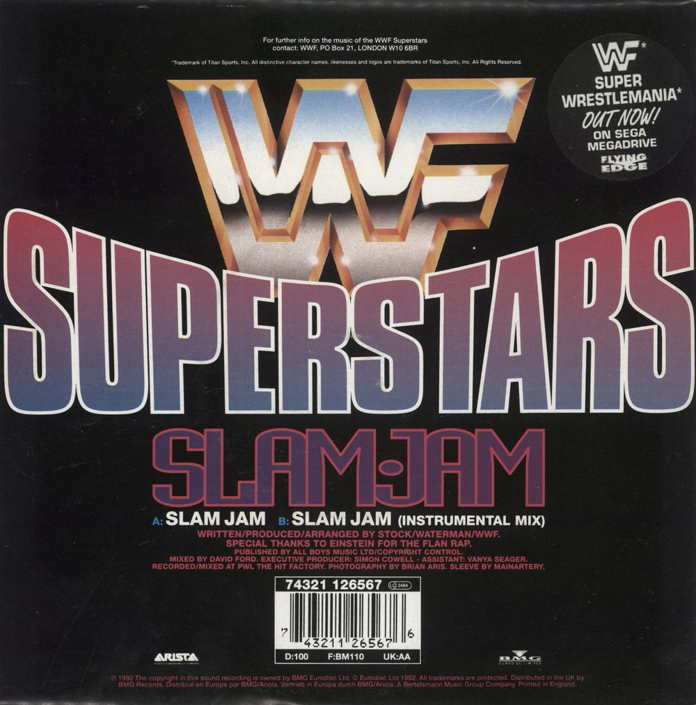 WWF Superstars Slam Jam - poster sleeve UK 7" vinyl single (7 inch record / 45) 743211265676